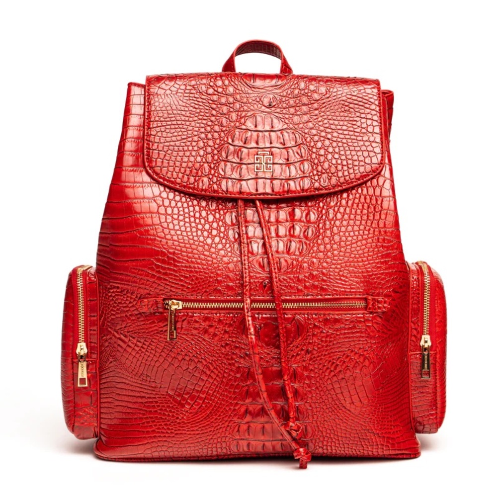 New Execuluxe Red Backpack, laptop tote bag.